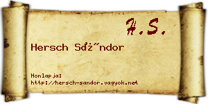 Hersch Sándor névjegykártya